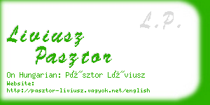 liviusz pasztor business card